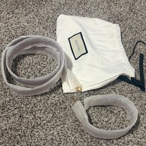 Gucci Red leather straps with gold hardware